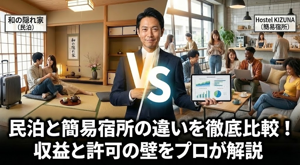 民泊と簡易宿所の違いを徹底比較！収益と許可の壁をプロが解説