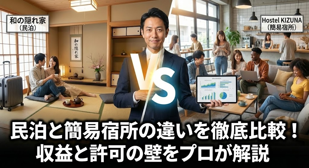 民泊と簡易宿所の違いを徹底比較！収益と許可の壁をプロが解説