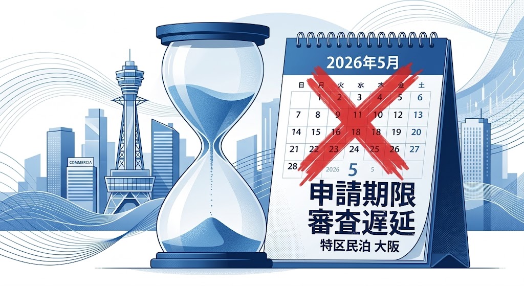 特区民泊 大阪 2026年5月 申請期限 審査遅延
