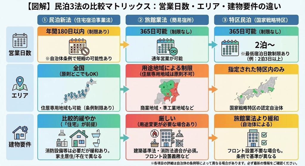 民泊新法・旅館業法・特区民泊