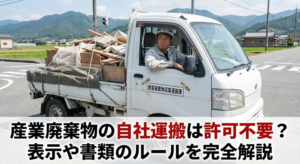 産業廃棄物の自社運搬は許可不要？表示や書類のルールを完全解説