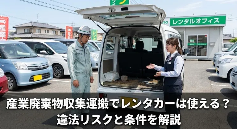 産業廃棄物収集運搬でレンタカーは使える？違法リスクと条件を解説