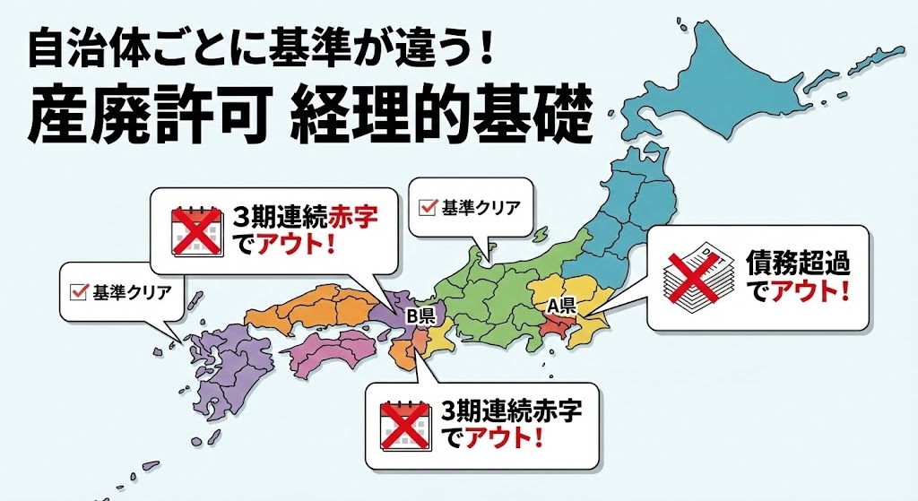 産廃許可 経理的基礎 自治体ごとの基準の違い