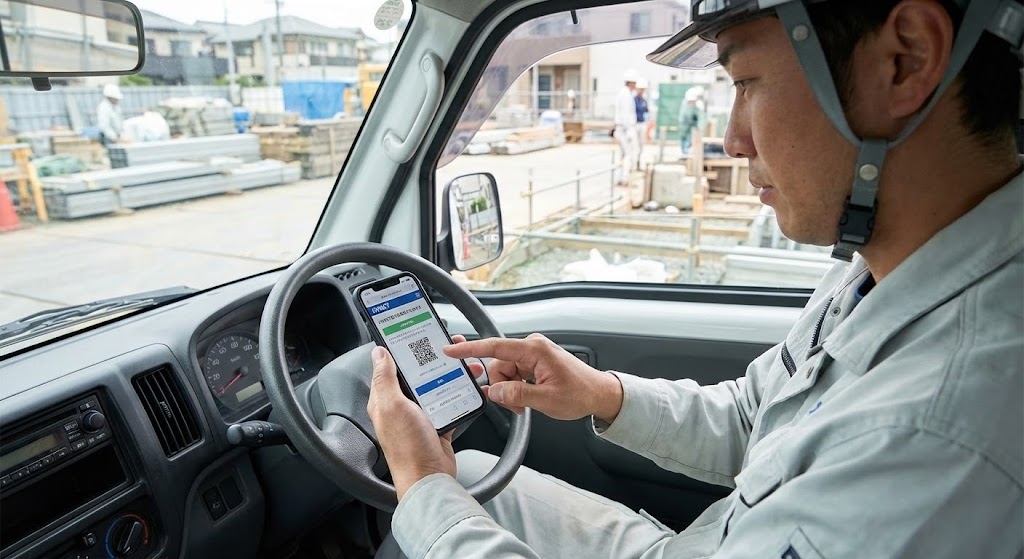 軽トラでの産廃運搬と電子マニフェストのスマホ操作