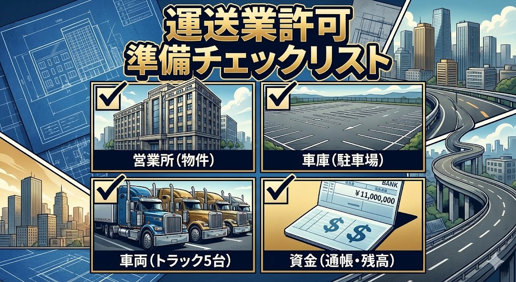 運送業許可 準備 物件 車両 資金