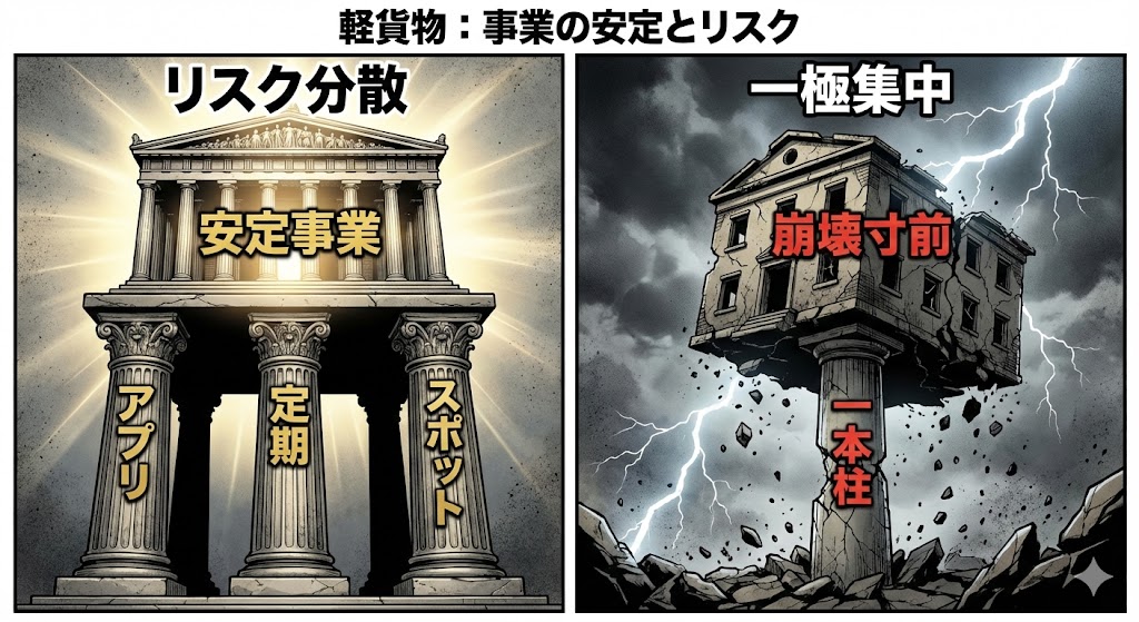 軽貨物 リスク分散 ポートフォリオ 収入源