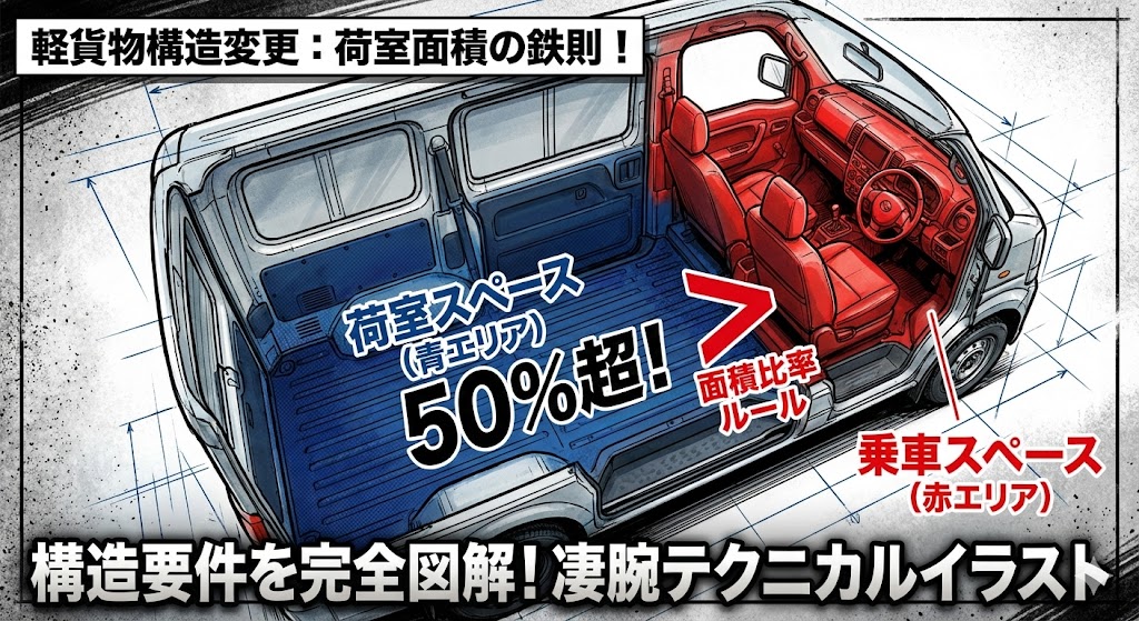 軽貨物 構造変更 荷室面積 要件