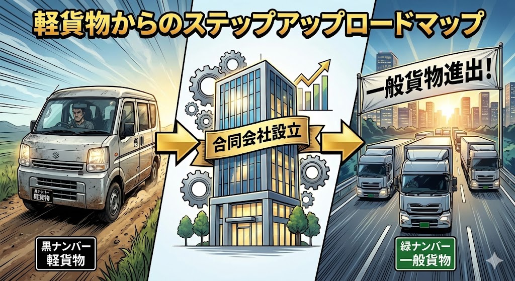 軽貨物 法人化 一般貨物 ステップアップ