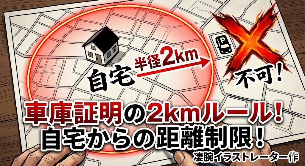 軽貨物 車庫証明 距離 2キロ