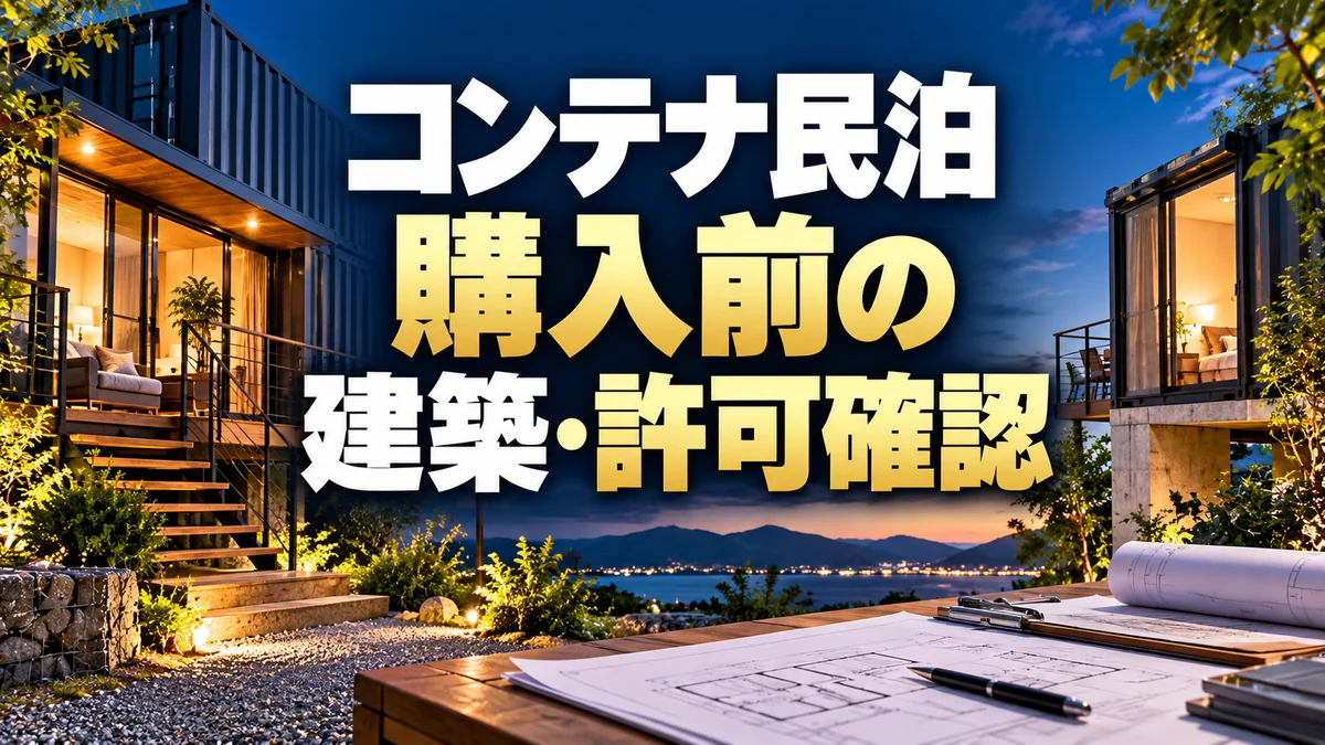 コンテナホテル・コンテナ民泊は開業できる？購入前に確認する建築と許認可（AI生成イメージ）