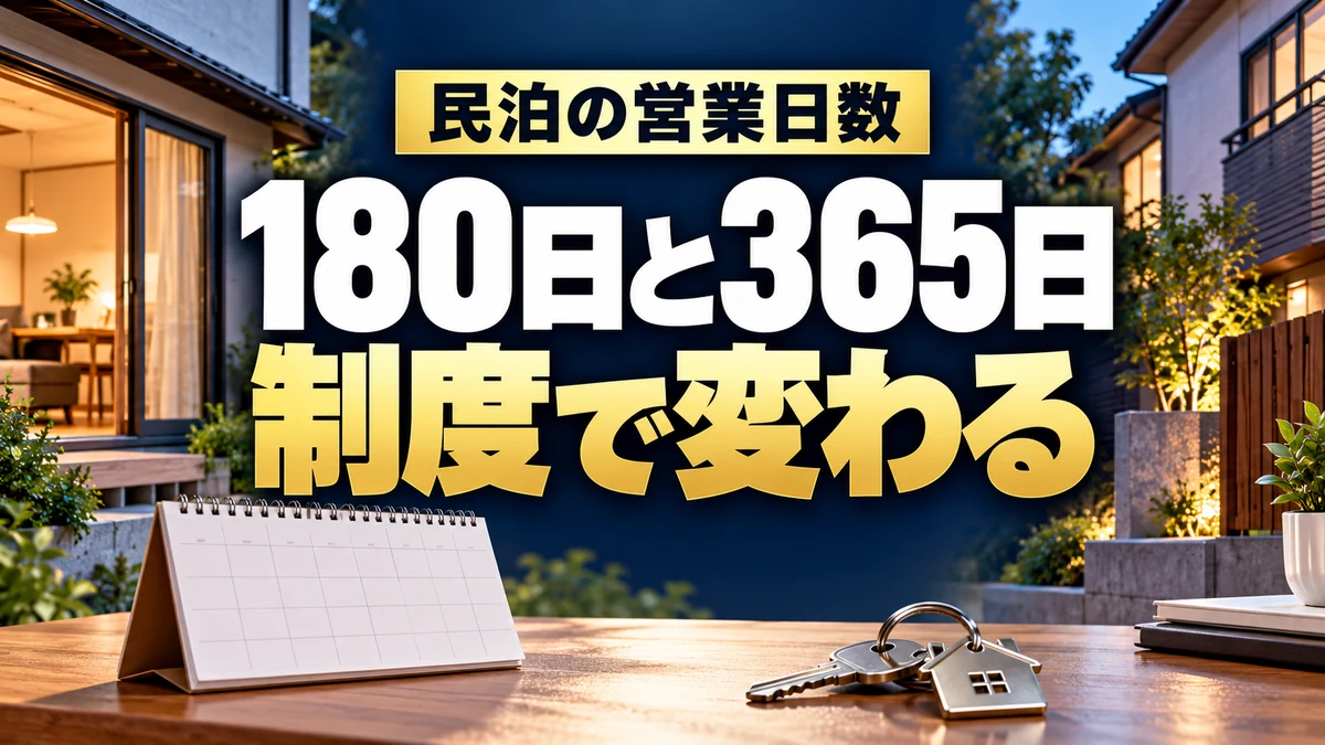 民泊の営業日数180日と365日は制度で変わる（AIイメージ）