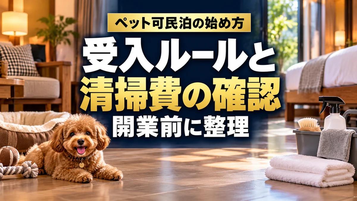 ペット可民泊の始め方。受入ルールと清掃費の確認、開業前に整理。
