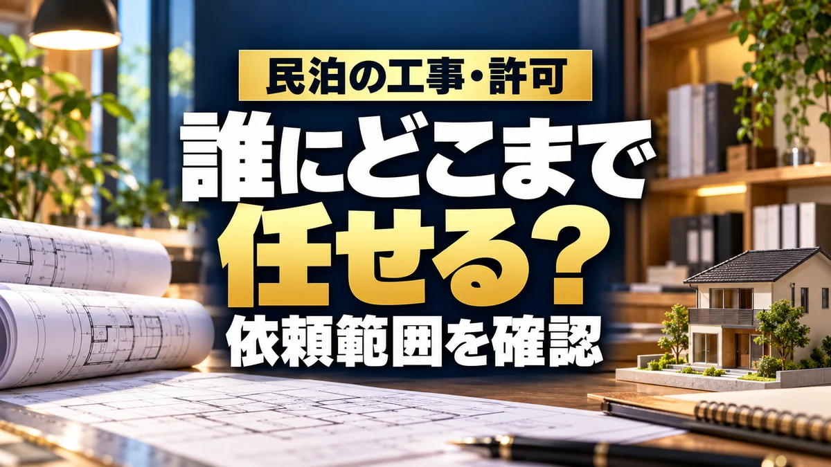 民泊の工事・許可。誰にどこまで任せる？依頼範囲を確認。