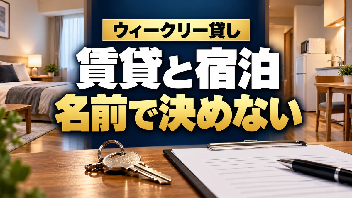 ウィークリー貸しの賃貸と宿泊を名前だけで判断しない（AIイメージ）