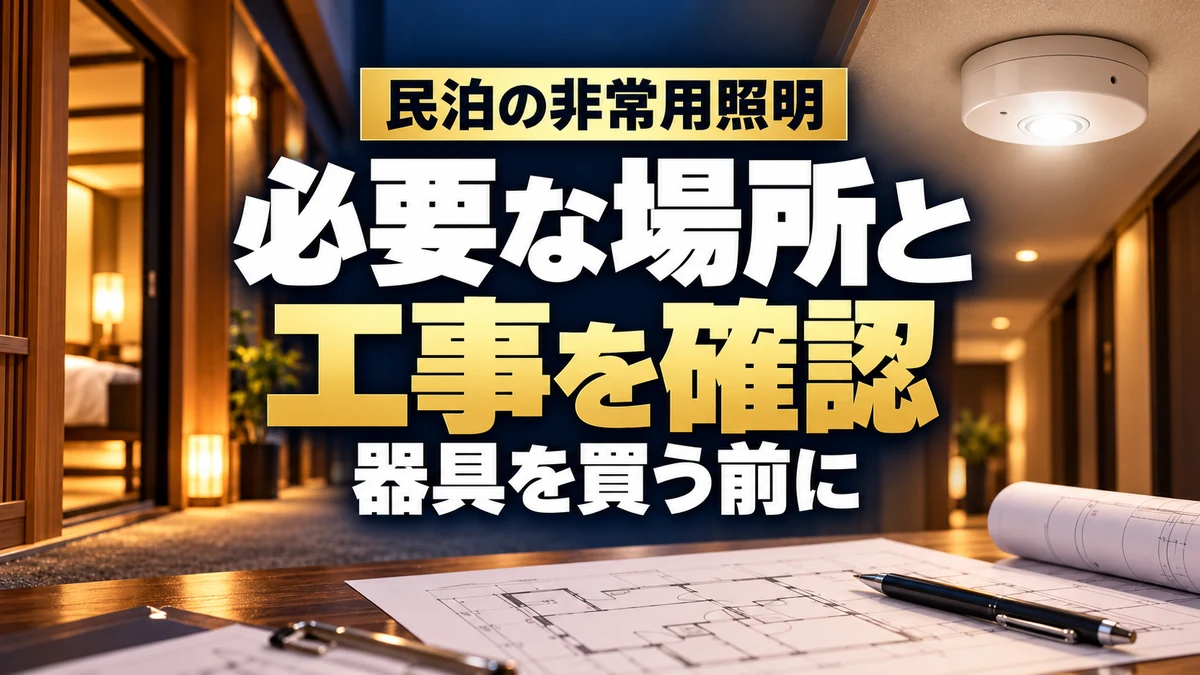 民泊の非常用照明、必要な場所と工事を器具購入前に確認（AIイメージ）