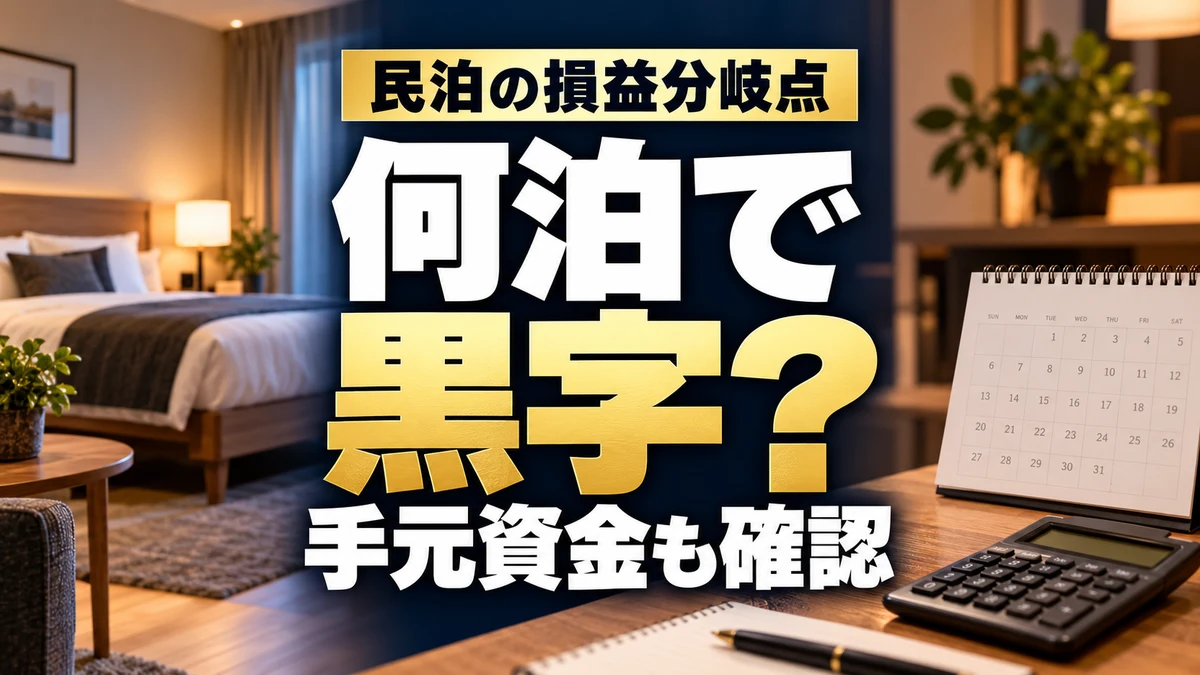 民泊の損益分岐点と手元資金を確認する案内画像