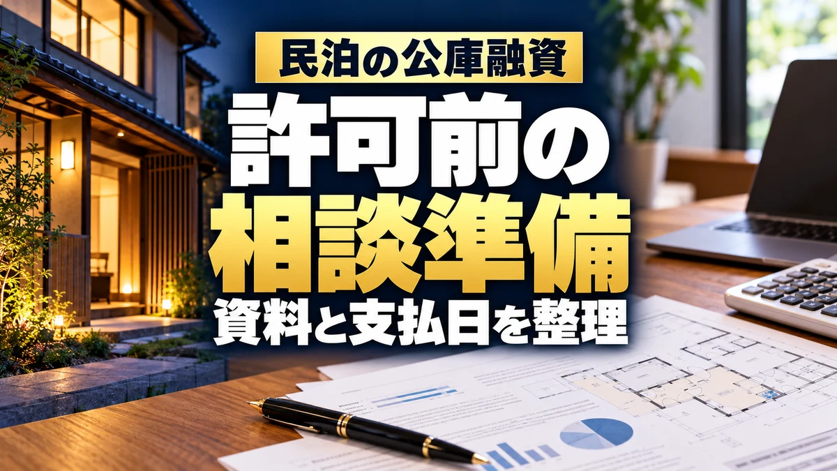 民泊の公庫融資について許可前の相談資料と支払日を整理する案内画像
