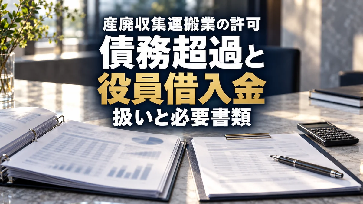 債務超過と役員借入金の確認に使う財務資料や借入明細をイメージした実写風画像