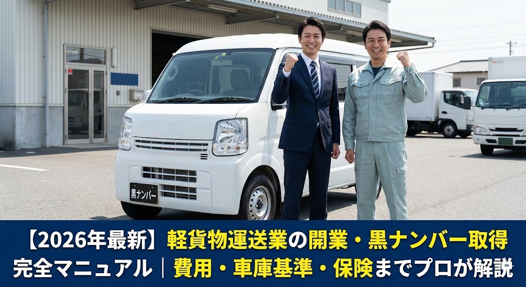 【2026年最新】軽貨物運送業の開業・黒ナンバー取得完全マニュアル｜費用・車庫基準・保険までプロが解説