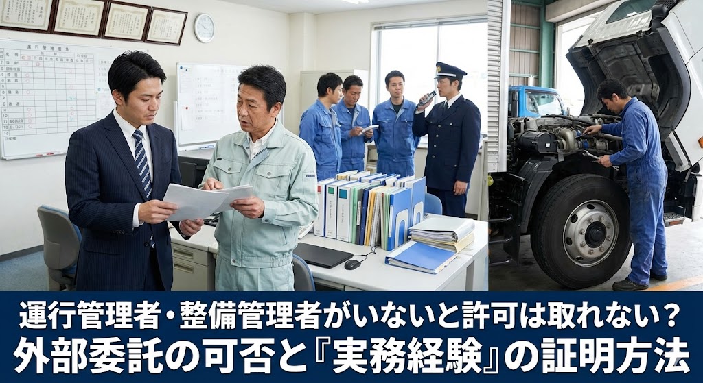 運行管理者・整備管理者がいないと許可は取れない？外部委託の可否と「実務経験」の証明方法