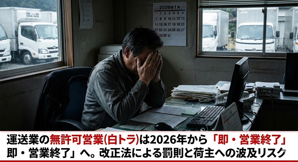 運送業の無許可営業（白トラ）は2026年から「即・営業終了」